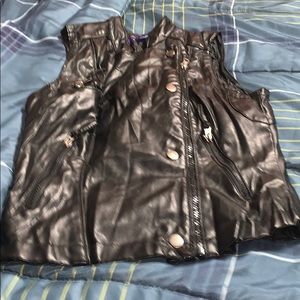 MC size small pleather motorcycle vest